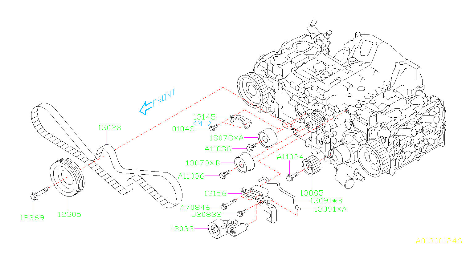 13091AA060 - Subaru Sealing Tensioner. NO.1. NO.2 | Sport ...